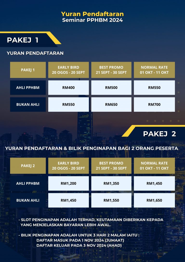 Yuran Pendaftaran Seminar PPHBM 2024